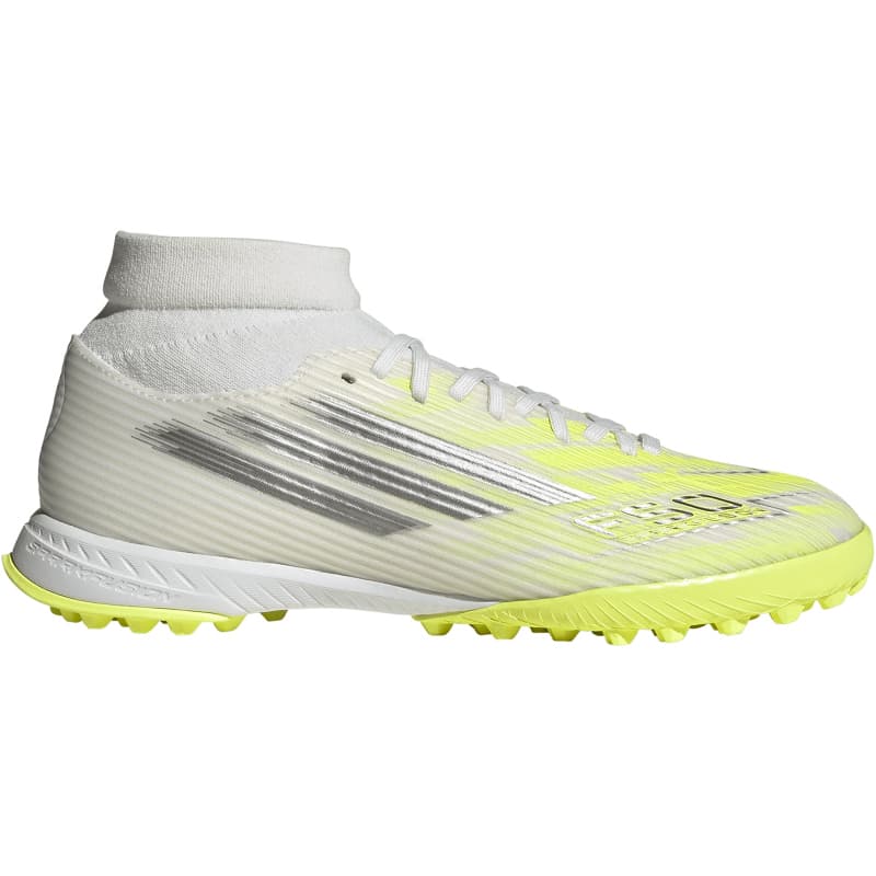 adidas f50 sparkfusion league mid cut tf multinocken-fussballschuhe jr9004 - cloud white iron met hi-res yellow 38